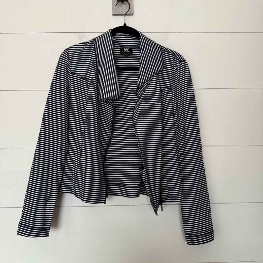 W By Worth Women’s 4 Black White Striped Blazer Jacket